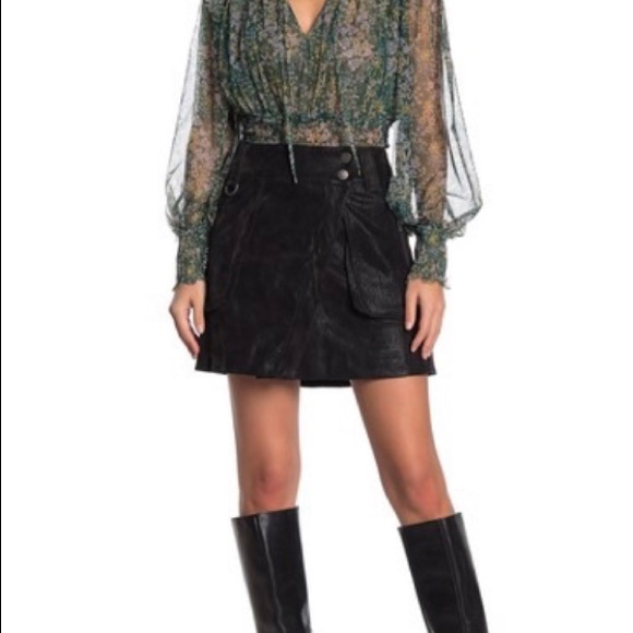 NWT! Free People Carson Utility Faux Wrap Skirt - Picture 2 of 8